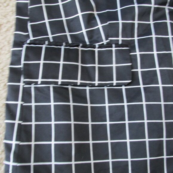 Forever 21 Single Button Blazer Jacket Womens Size Large Black White Check Coat - Picture 5 of 6
